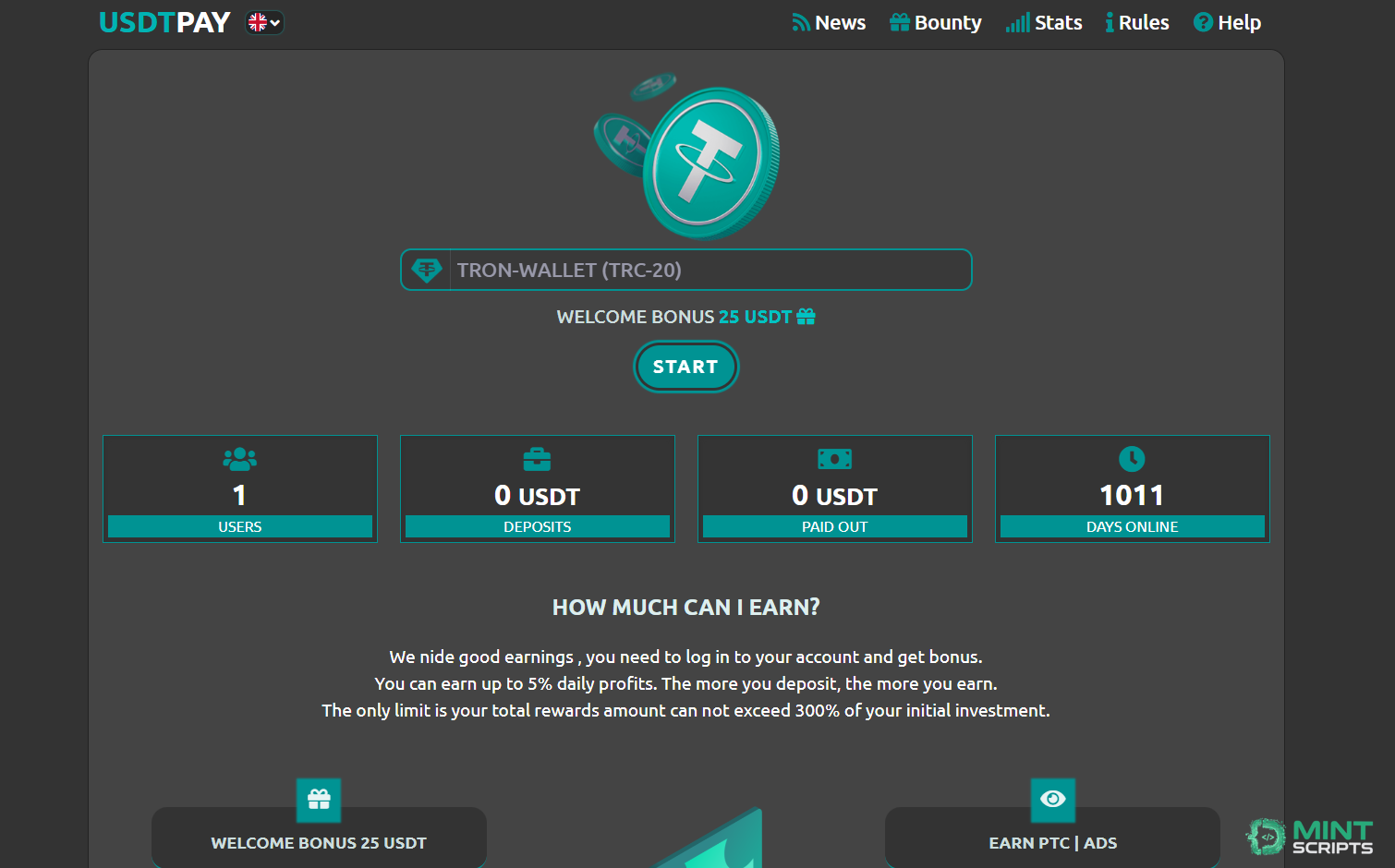 Скрипт USDT майнинга ENG